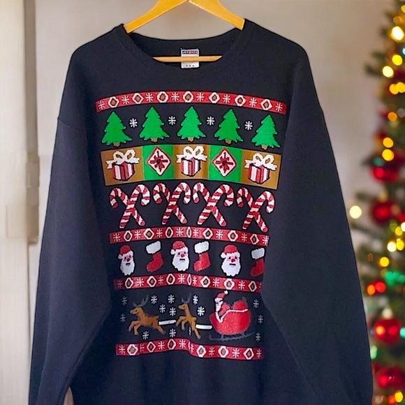 Jerzees Adult Pullover Christmas Holiday Crew Neck Sweatshirt - Picture 13 of 16